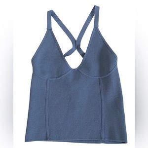 ZARA Knit Women’s Blue Gray Cross Back Tank Top  Size: Small